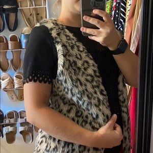 Leopard Print Fur Vest